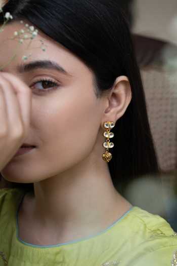 Buy_Do Taara_Gold Plated Stones Kundan Embellished Earrings _Online_at_Aza_Fashions