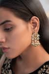 Buy_Do Taara_Gold Plated Kundan Floral Motif Earrings _at_Aza_Fashions