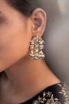 Buy_Do Taara_Gold Plated Kundan Floral Motif Earrings _Online_at_Aza_Fashions