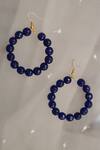 Shop_Do Taara_Blue Onyx Stone Hoop Earrings _at_Aza_Fashions