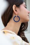Do Taara_Blue Onyx Stone Hoop Earrings _Online_at_Aza_Fashions