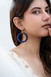 Buy_Do Taara_Blue Onyx Stone Hoop Earrings _Online_at_Aza_Fashions