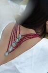Do Taara_Red Multi Layered Necklace _Online_at_Aza_Fashions