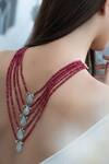 Shop_Do Taara_Red Multi Layered Necklace _Online_at_Aza_Fashions