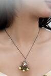 Do Taara_Multi Color Polki Embellished Pendant Necklace _Online_at_Aza_Fashions