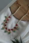 Shop_Do Taara_Multi Color Kundan And Onyx Embellished Necklace _at_Aza_Fashions