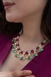 Do Taara_Multi Color Kundan And Onyx Embellished Necklace _Online_at_Aza_Fashions