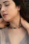 Do Taara_Multi Color Natural Stone Embellished Choker Necklace _Online_at_Aza_Fashions