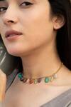 Buy_Do Taara_Multi Color Natural Stone Embellished Choker Necklace _Online_at_Aza_Fashions