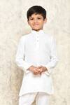 Buy_Petite Pomme_White Polyester Tonal Drop Pattern Kurta _Online_at_Aza_Fashions