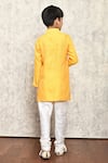 Shop_Petite Pomme_Yellow Jacquard Geometric Woven Kurta _at_Aza_Fashions
