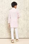 Shop_Petite Pomme_Pink Cotton Embroidery Floral Jaal Kurta _at_Aza_Fashions