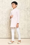 Shop_Petite Pomme_Pink Cotton Embroidery Floral Jaal Kurta _Online_at_Aza_Fashions