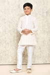 Buy_Petite Pomme_Pink Cotton Embroidery Jaal Thread Kurta _at_Aza_Fashions