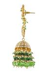 Buy_Vivinia By Vidhi Mehra_Green Kundan Studded Half Moon Jhoomar Jhumkas _Online_at_Aza_Fashions