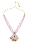 Vivinia By Vidhi Mehra Pink Diamonds, Stones Kundan Embellished Pendant Necklace Set at Aza Fashions Vivinia By Vidhi Mehra_Pink Diamonds, Stones Kundan Embellished Pendant Necklace Set _at_Aza_Fashions