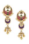 Buy_VIVINIA by Vidhi Mehra_Multi Color Semi-precious Kundan Stones Semi Embellished Choker Set_Online_at_Aza_Fashions