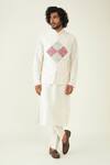 Buy_RoohbyRidhimaa_Off White Silk Chanderi Embroidered Patch And Zardozi Floral Bundi _at_Aza_Fashions