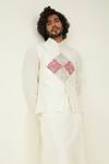 RoohbyRidhimaa_Off White Silk Chanderi Embroidered Patch And Zardozi Floral Bundi _Online_at_Aza_Fashions