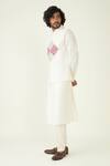 RoohbyRidhimaa_Off White Silk Chanderi Embroidered Patch And Zardozi Floral Bundi _at_Aza_Fashions