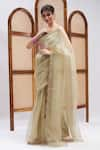 RoohbyRidhimaa_Green Pure Silk Organza Masakali Saree With Unstitched Blouse Piece _Online_at_Aza_Fashions