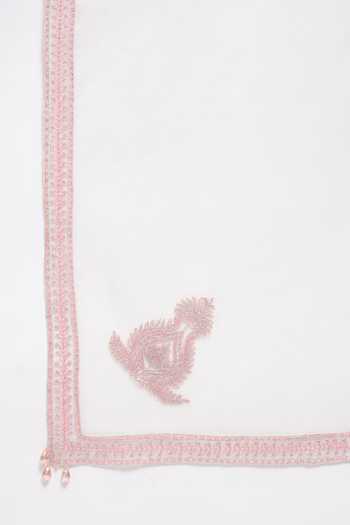 Roohbyridhimaa_Off White Silk Organza, Chanderi, Cotton Embroidery V-neck Kurta Set _at_Aza_Fashions