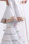 Roohbyridhimaa_White Organza, Linen, Cotton Embroidery, Bahaar Border Anarkali Sharara Set _Online_at_Aza_Fashions
