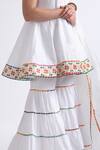 Buy_Roohbyridhimaa_White Organza, Linen, Cotton Embroidery, Bahaar Border Anarkali Sharara Set _Online_at_Aza_Fashions