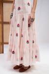 Shop_Roohbyridhimaa_Pink Silk, Cotton Embroidery Sweetheart Neck Ishaara Resham Work Dress _Online_at_Aza_Fashions