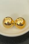 Shop_Mnsh_Gold Plated Plain Round Shaped Stud Earrings_at_Aza_Fashions