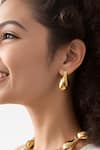 Buy_MNSH_Gold Plated Plain Tear Drop Shaped Earrings_at_Aza_Fashions
