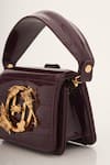 Outhouse_Maroon Chains Oh V Furbie Rectangle Shaped Quilted Bag _Online_at_Aza_Fashions