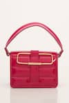 Shop_Outhouse_Fuchsia Chains Oh V Furbie Quilted Pattern Bag_at_Aza_Fashions
