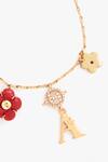 Outhouse_Gold Plated Crystals, Stones Bisou Love Embellished Initial Link Bracelet _Online_at_Aza_Fashions