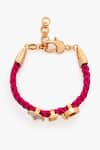 Shop_Outhouse_Pink Love Links Braided Initial Bracelet _at_Aza_Fashions