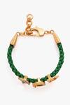 Shop_Outhouse_Green Love Links Initial Braided Bracelet _at_Aza_Fashions