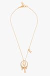 Buy_Outhouse_Gold Plated Pearl Embellished Drip Oh Initial Pendant Necklace _at_Aza_Fashions