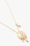 Shop_Outhouse_Gold Plated Pearl Embellished Drip Oh Initial Pendant Necklace _at_Aza_Fashions