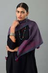 Buy_KORA_Black Kurta And Pant Handloom Cotton Embroidery Tassel Mandarin Collar Set 