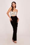 Buy_House of Varada_Black Satin Sweetheart Center Cutout Maxi Dress  _Online_at_Aza_Fashions