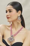 Buy Vivinia By Vidhi Mehra Pink Diamonds, Stones Kundan Embellished Pendant Necklace Set at Aza Fashions Buy_Vivinia By Vidhi Mehra_Pink Diamonds, Stones Kundan Embellished Pendant Necklace Set _at_Aza_Fashions