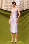 Buy_Kangana Trehan_Purple Shell And Lining Georgette Hand Embellished Dua Bodycon Dress _at_Aza_Fashions