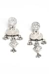 Sangeeta Boochra_Silver Plated Carved Afghan Fleur Oxidised Earrings _Online_at_Aza_Fashions