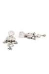 Buy_Sangeeta Boochra_Silver Plated Carved Afghan Fleur Oxidised Earrings _Online_at_Aza_Fashions