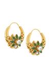 Tribe Amrapali_Multi Color Glass Vahini Embellished Reversible Chandbali Earrings _Online_at_Aza_Fashions