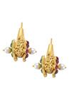 Buy_Tribe Amrapali_Multi Color Glass Vahini Embellished Reversible Chandbali Earrings _Online_at_Aza_Fashions