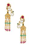 Shop_Tribe Amrapali_Multi Color Leepakshi Embellished Jhumka Earrings _at_Aza_Fashions