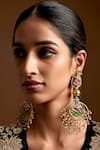 Buy_Tribe Amrapali_Multi Color Glass Jinisha Embellished Paisley Chandbali Earrings _at_Aza_Fashions