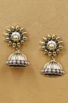 Buy_Sangeeta Boochra_Gold Plated Dainty Petal Dome Jhumkas _at_Aza_Fashions