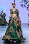 Buy_Mahima Mahajan_Green Organza Embellished Sequin V-neck Lia Floral Lehenga Set _Online_at_Aza_Fashions